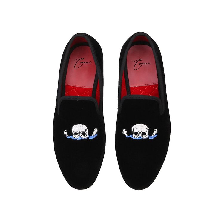 Luduvico Velvet Embroidery Loafers