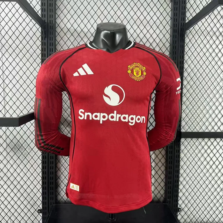 25/26 Manchester United Home Long Sleeve Player Edition