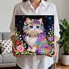 (25x25cm)DIY Pearl Painting Cat Framed Handmade Pearl Material Art Kit Living Room Decor