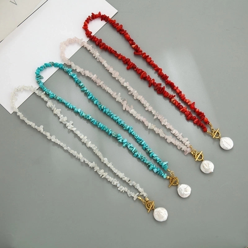 Casual Irregular Freshwater Pearl Gravel Pendant Necklace In Bulk