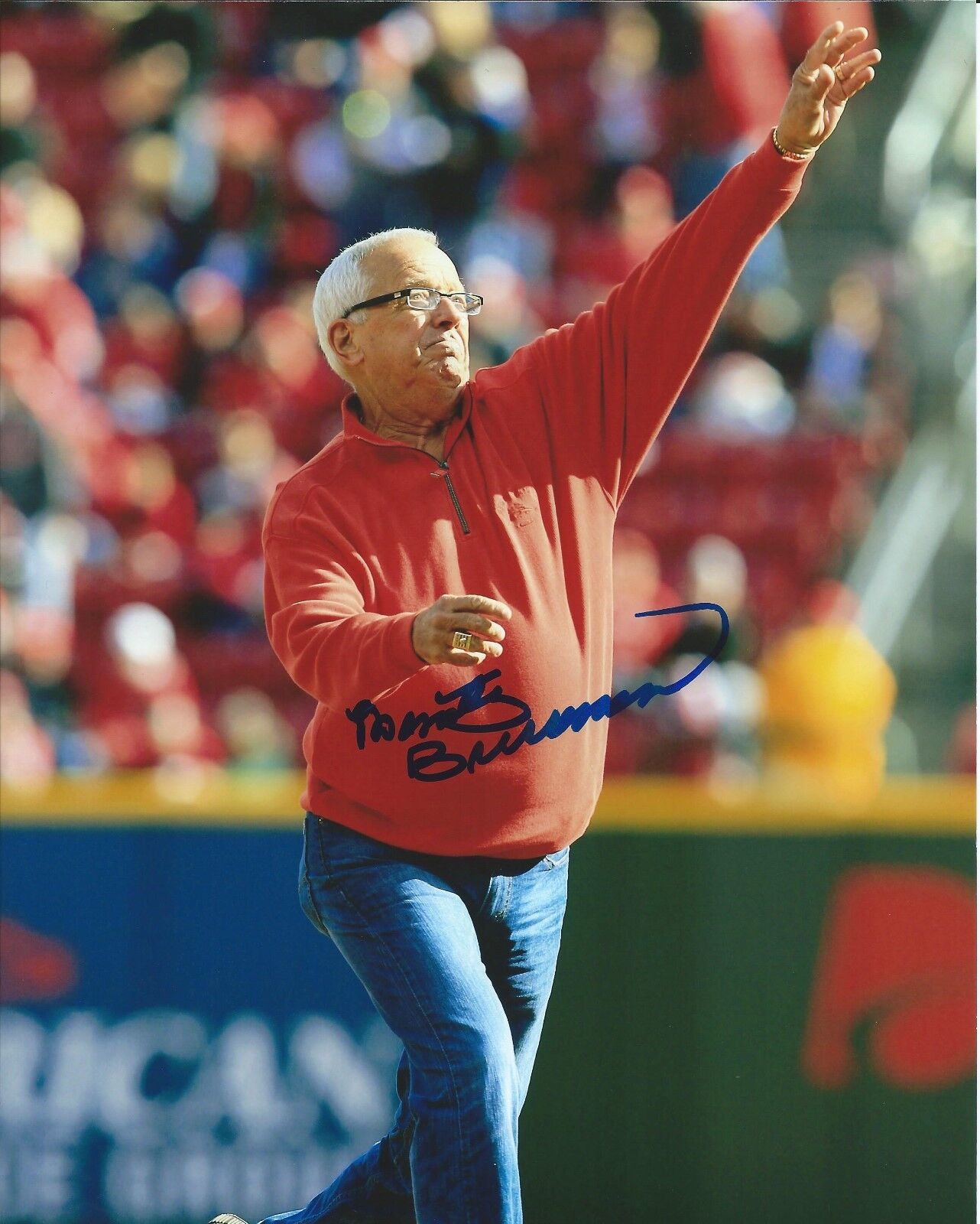 MARTY BRENNAMAN signed CINCINNATI REDS 8x10 Photo Poster painting HOF 2000