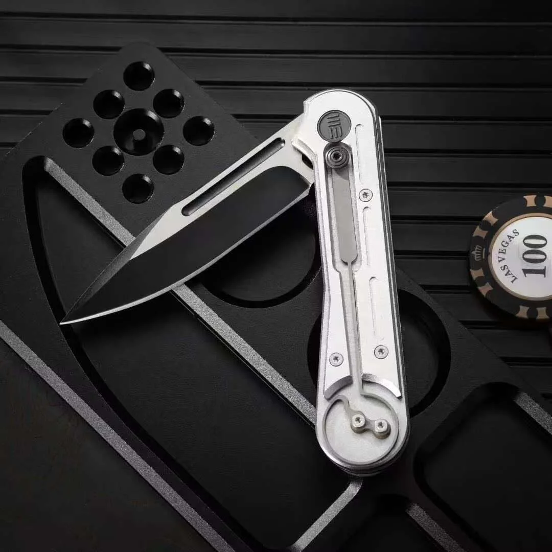 Double helix locking mechanism folding knife