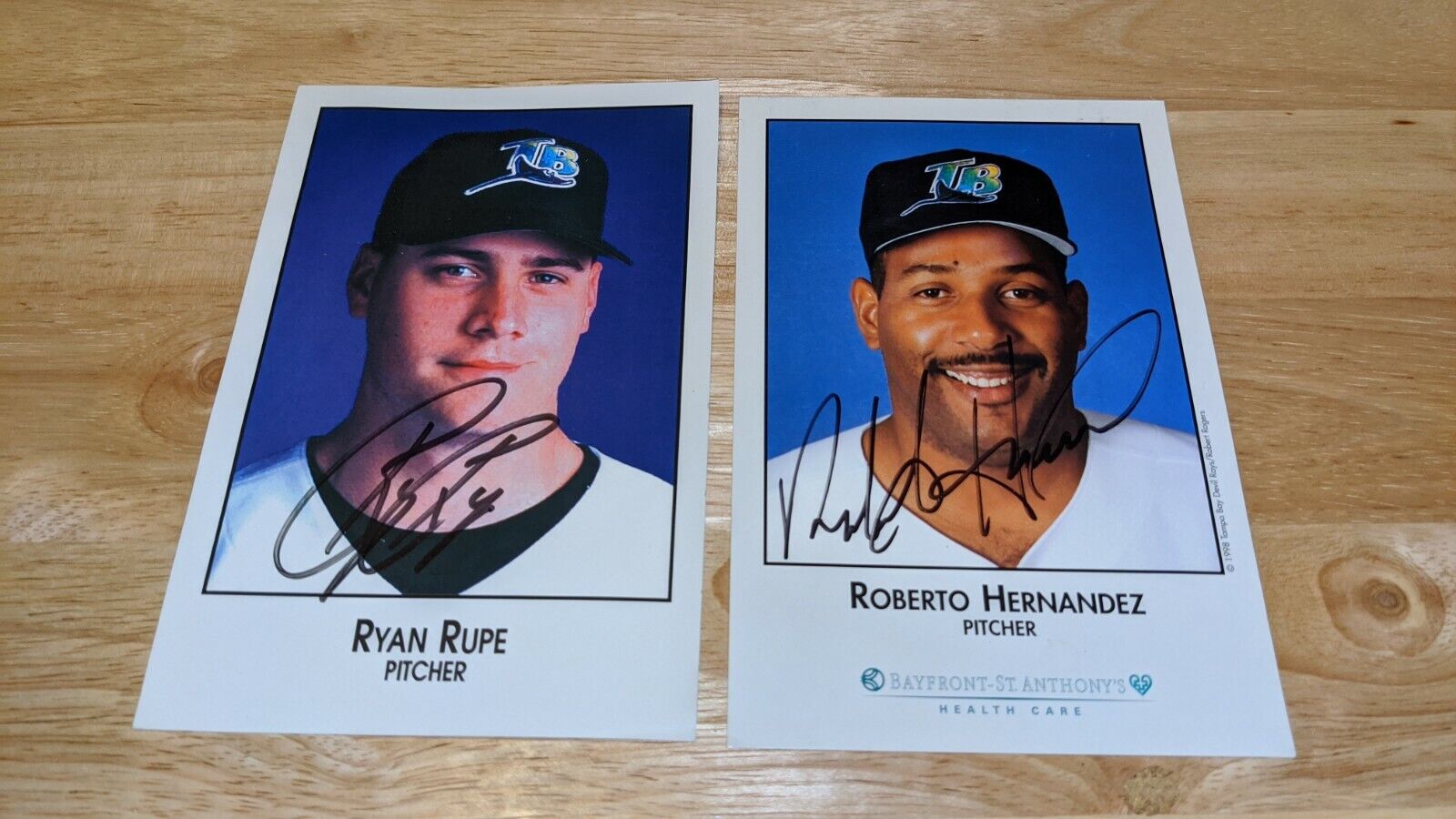 Ryan Rupe Roberto Hernandez Tampa Bay Devil Rays Signed 4x6 Photo Poster painting Cards Our COA