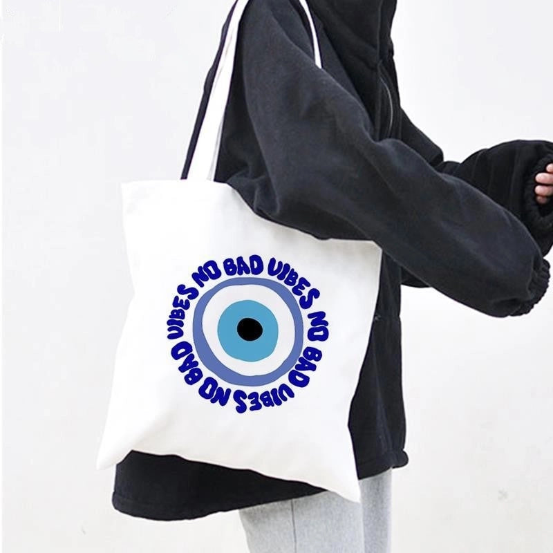 Women’s Large Polyester Eye Streetwear Square Open Shoulder Bag
