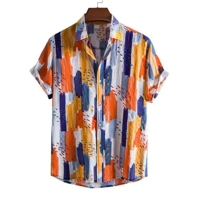 Geswet Hawaii Overs ize Shirts Cotton Men Designer Luxury T-Shirt Tiki T-Shirts Man shipping free Fashion Clothing Blouses social
