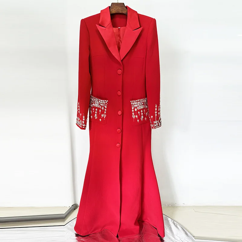 Nigikala Nigikala New Fashion Heavy Industry Nails Studded Suit Dress Dress Dress Fishtail Dress