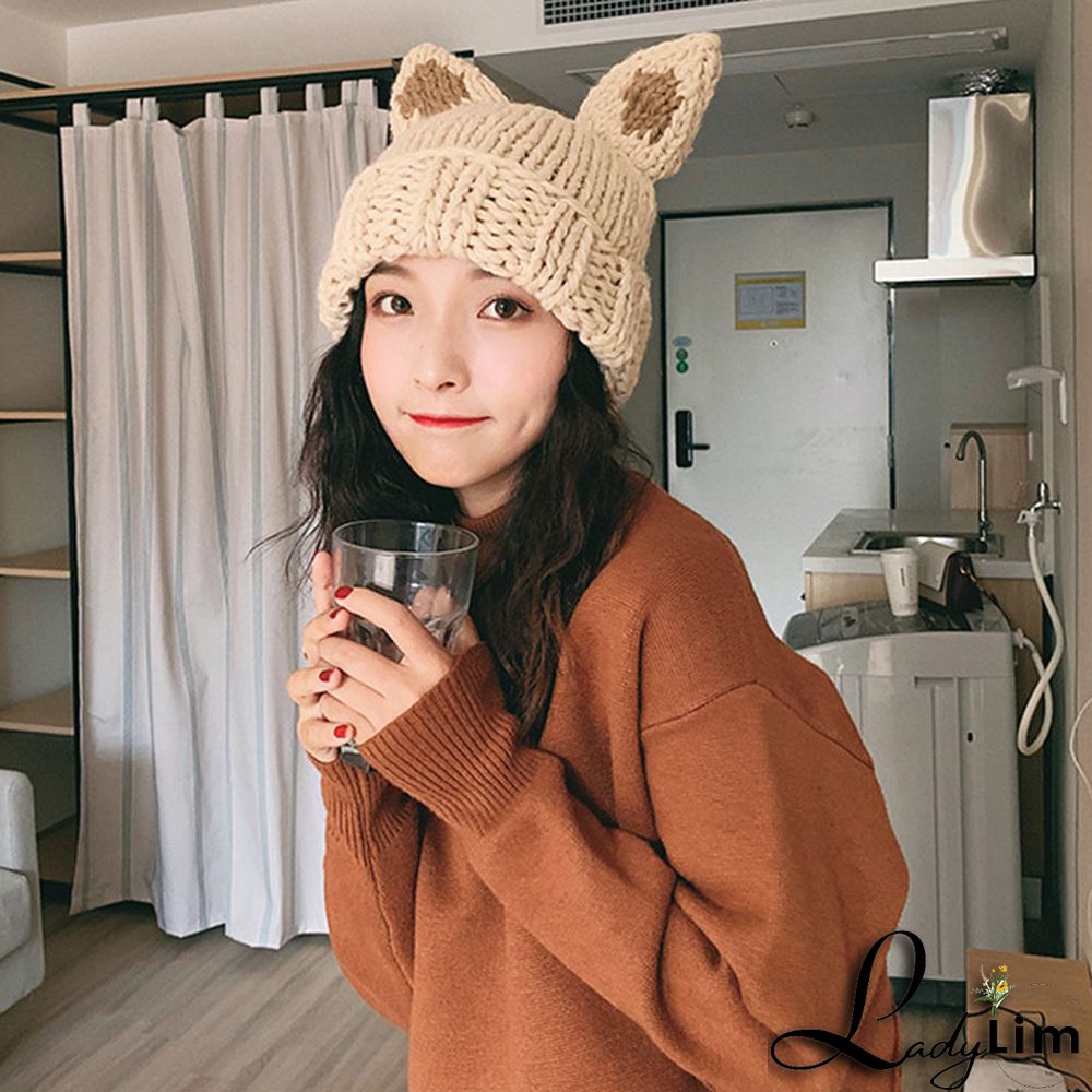 Cute Cartoon Cat Ears Knit Hat Ladylim