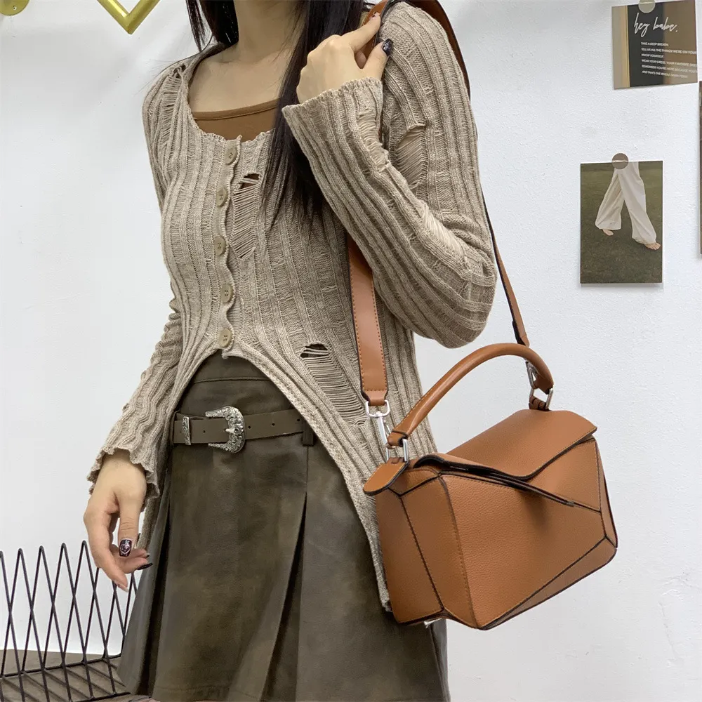 Geometric bag mini fashion versatile pillow bag large capacity underarm women's bag single  shoulder crossbody bag-vocosishoes
