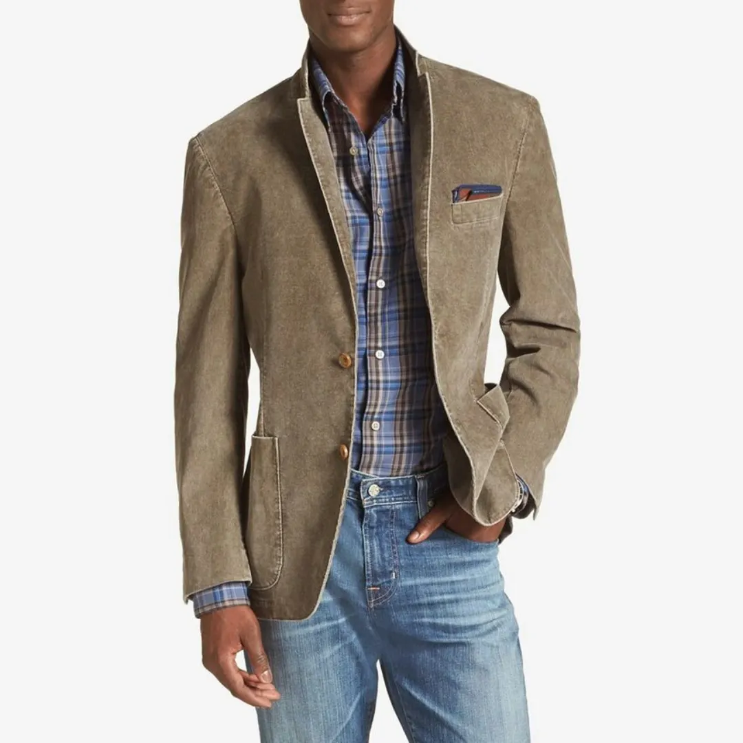 Men's Cotton Canvas Double Breasted Blazer &ndash; Tailored Smart Style &ndash; view 2