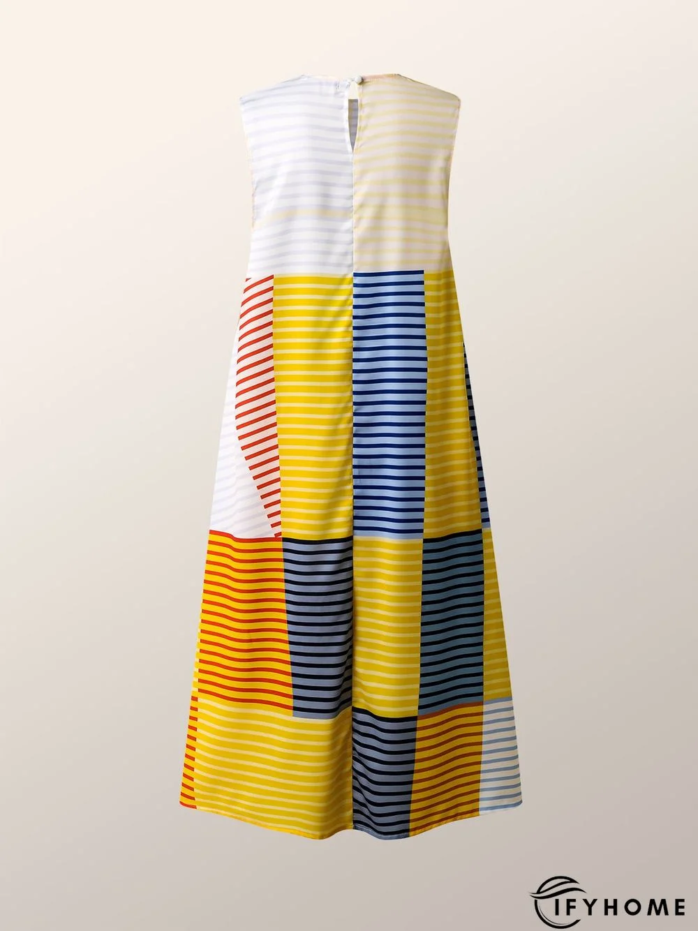 Summer Crew Neck A-line Plain Elegant Sleeveless Woven Daily Dresses | IFYHOME