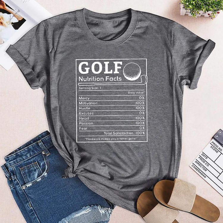 Golf  nutrition facts art  T-shirt Tee -03362-Annaletters