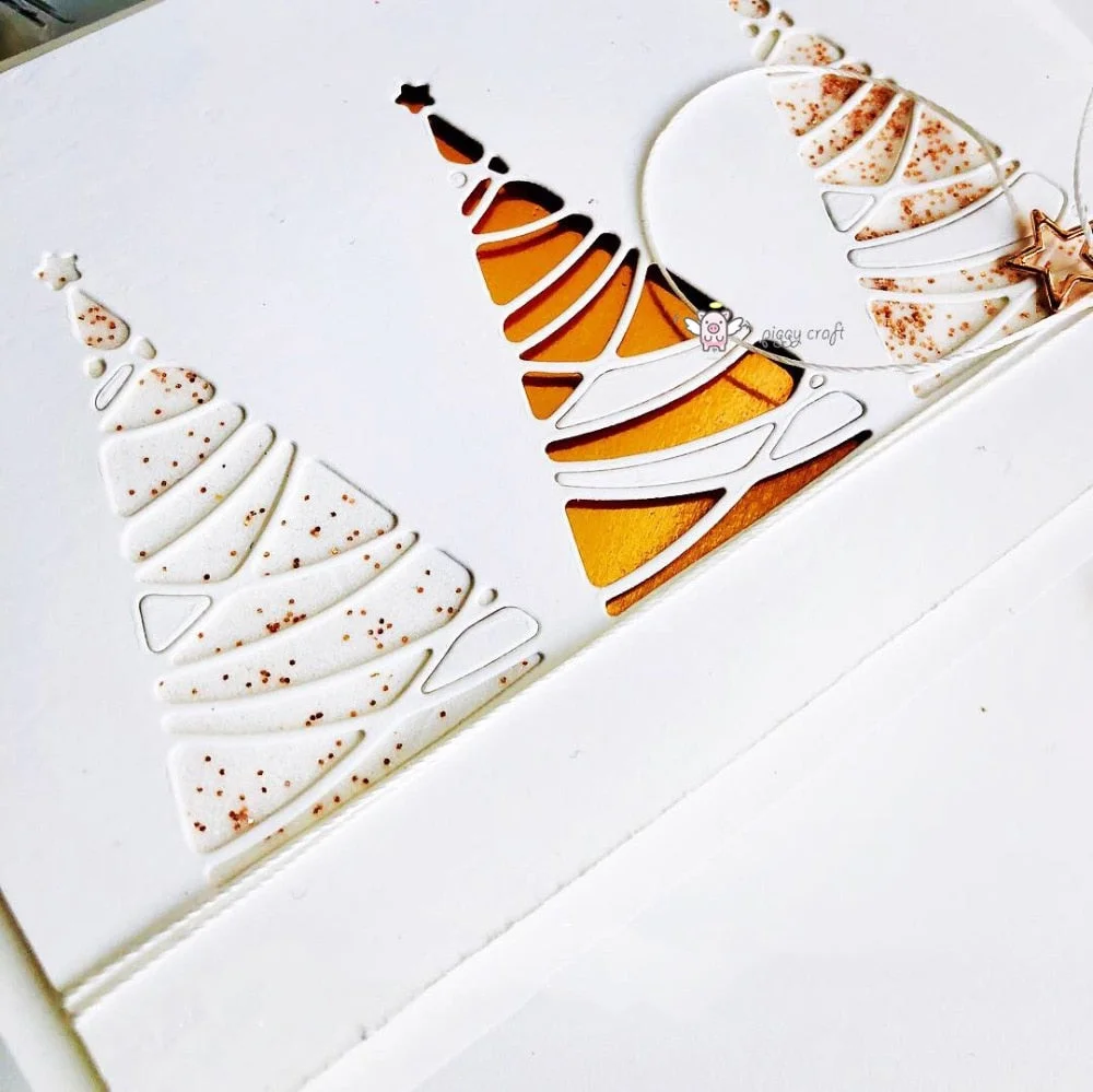 Piggy Craft metal cutting dies cut die mold Star christmas tree Scrapbook paper craft knife mould blade punch stencils dies