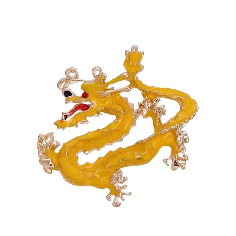 Chinoiserie Animal Dragon Alloy Inlay Rhinestones Pearl Adults Unisex Corsage Brooches Collar Pin