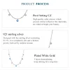 Simulated Diamond Star Necklace 925 Sterling Silver 