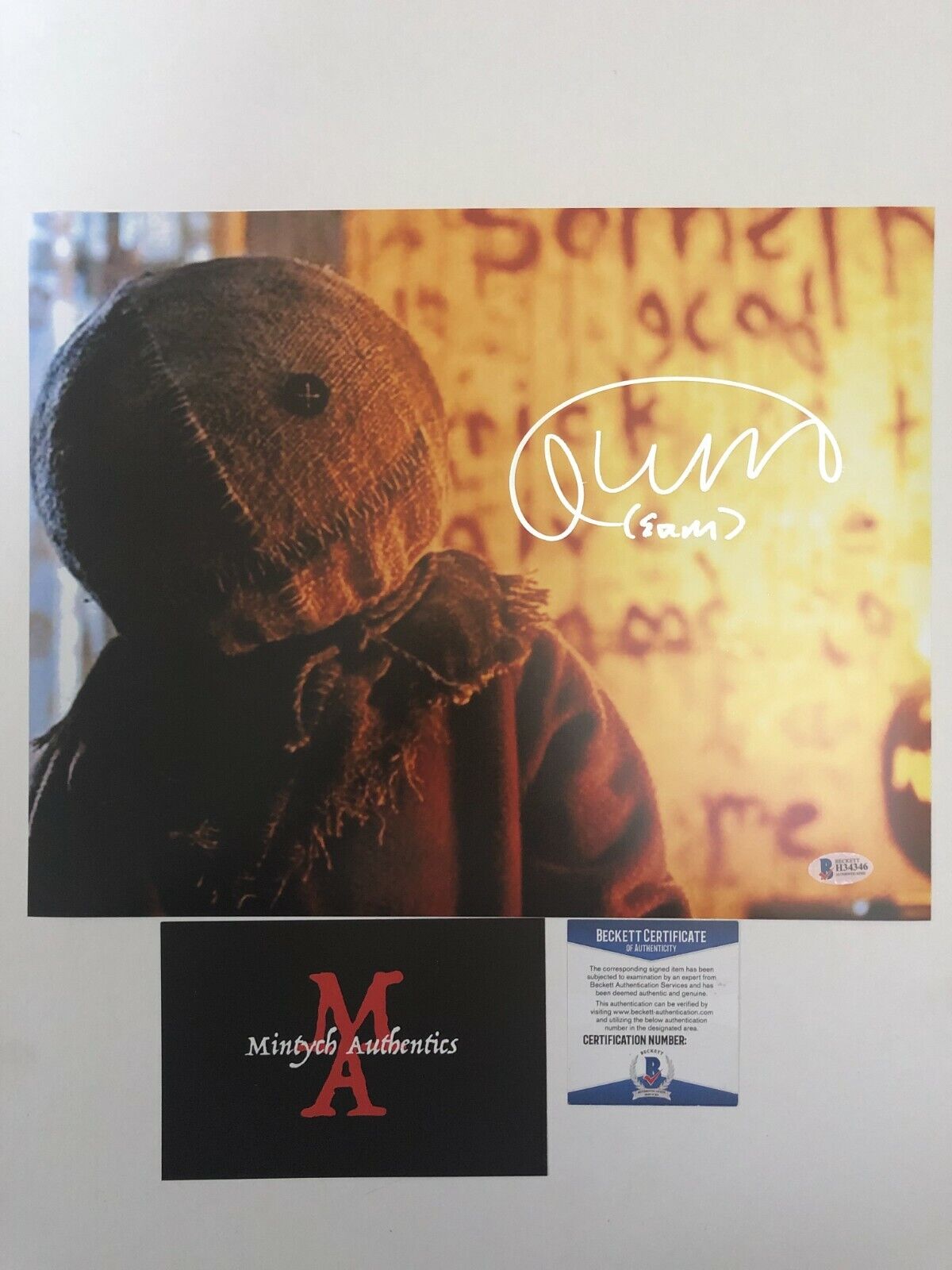 QUINN LORD TRICK 'R TREAT SIGNED 11X14 Photo Poster painting! BECKETT AUTHENTIC COA HORROR! SAM!