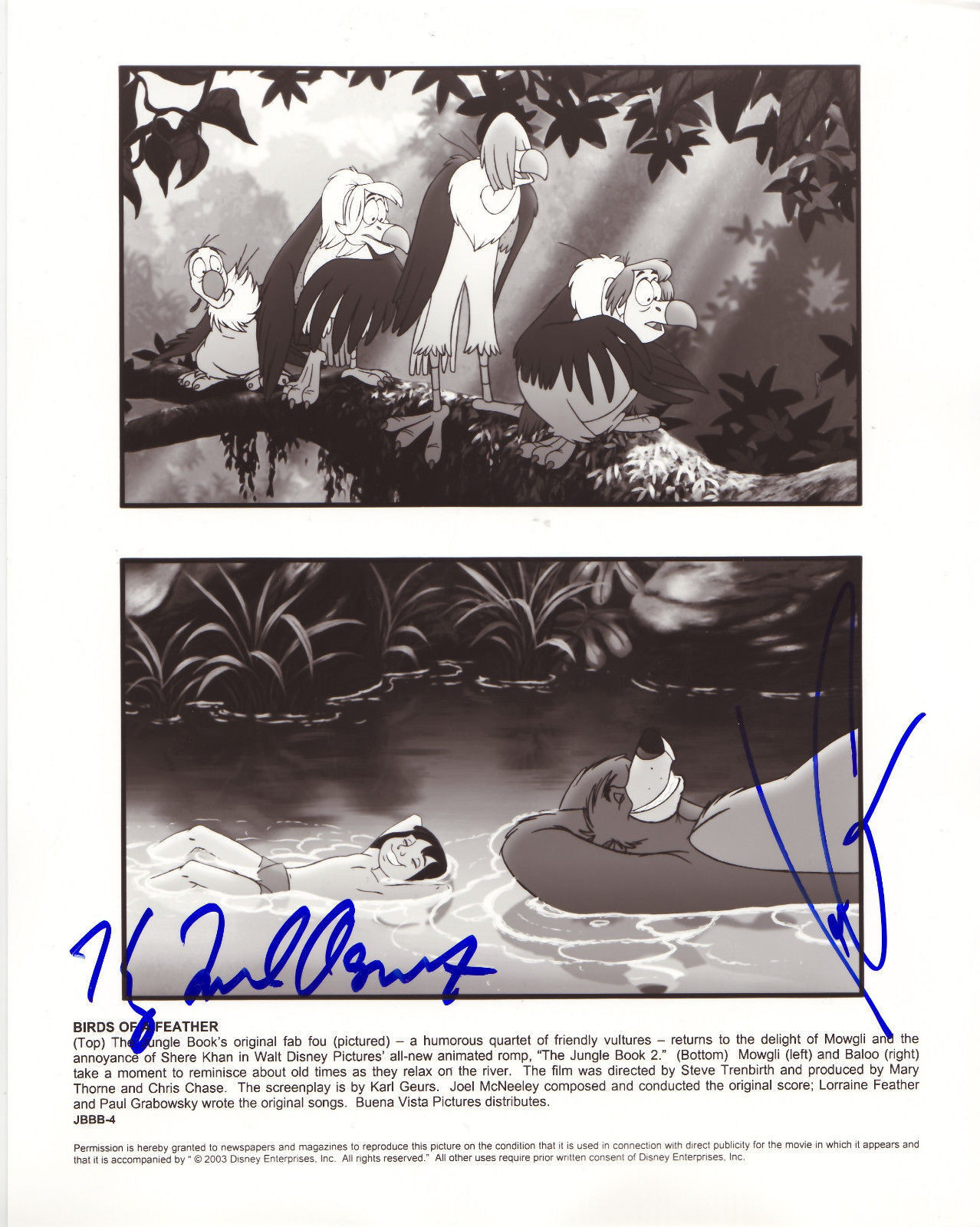JUNGLE BOOK CAST AUTOGRAPH SIGNED PP Photo Poster painting POSTER 1