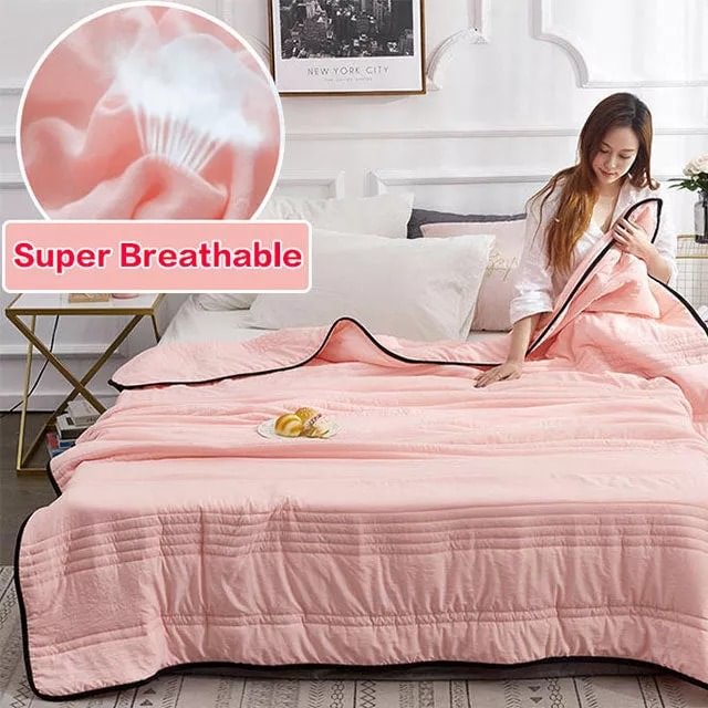 Cool Ice Silk Summer Air Blanket Queen King Size