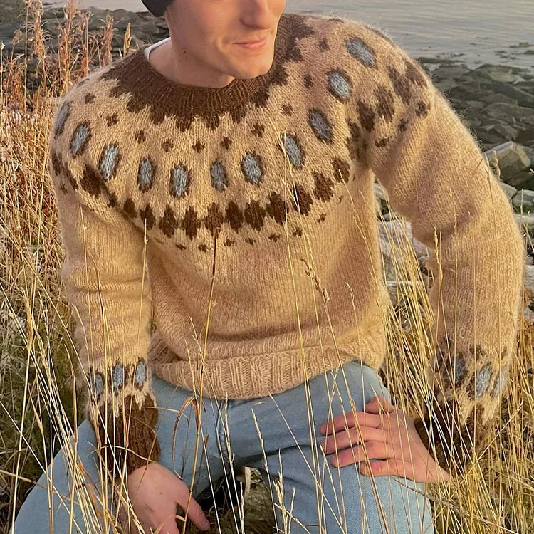 Comstylish Icelandic Pattern Pullover Sweater
