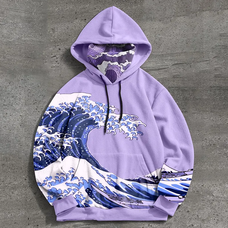 Vintage Fleece Print Mask Design Hoodies