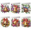 6PCS DIY Diamond Art Greeting Cards Christmas Bell Congratulations Cards & Gift