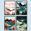 4Pcs/set Diamond Painting-DIY Full Round Drill Landscape(40*30 CM)