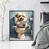 Dog Toilet-11CT Stamped/Counted Cross Stitch 40*50cm/15.75*19.69in