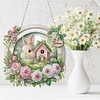 Easter Bunny DIY 2D Flat Acrylic Double Sided Diamond Painting Hanging Pendant