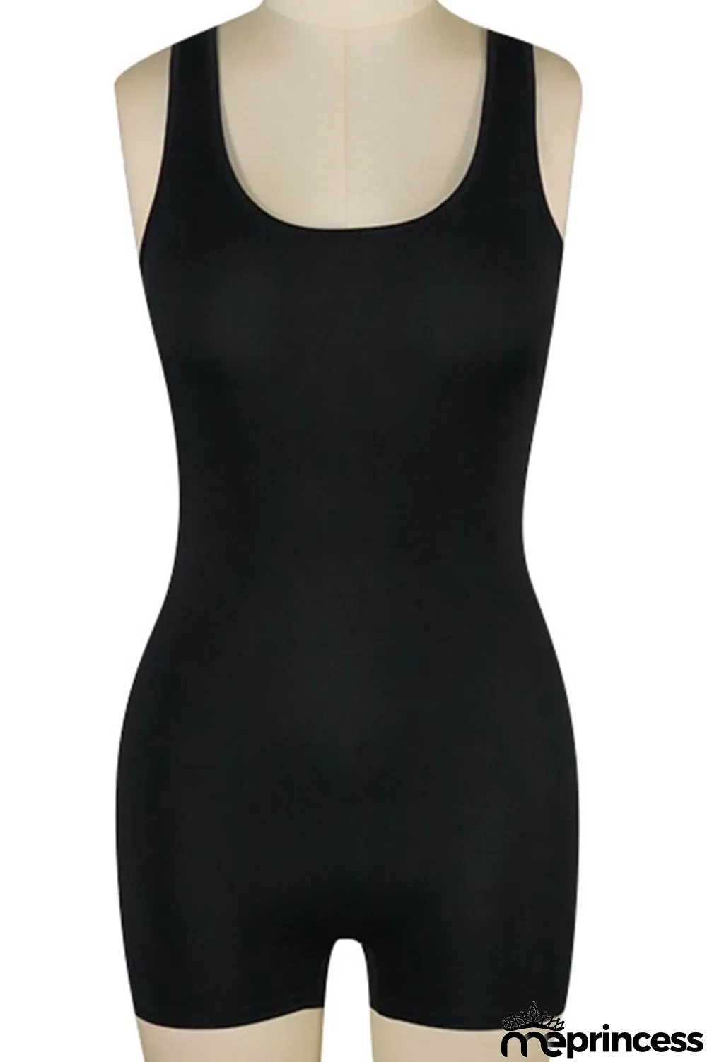Black Sexy Fashion zipper Solid Backless Polyester Sleeveless Slip