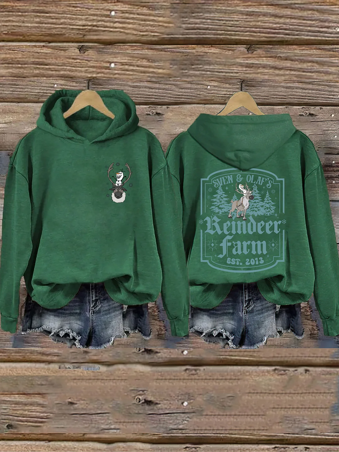Snowman And Reindeer Christmas Hoodie