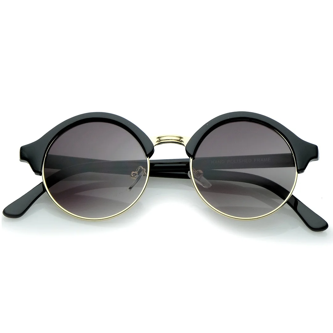 Classic Semi-Rimless Metal Nose Bridge P3 Round glasses 47mm