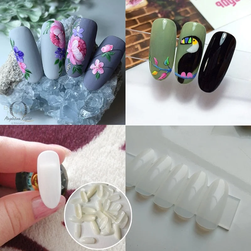250 PCS Same Size Fake Nails Oval Shape False Nail Tips For Drawing Nail Design Acrylic Full Nails Art Size 0 1 2 3 4 Available-Nail Inspo