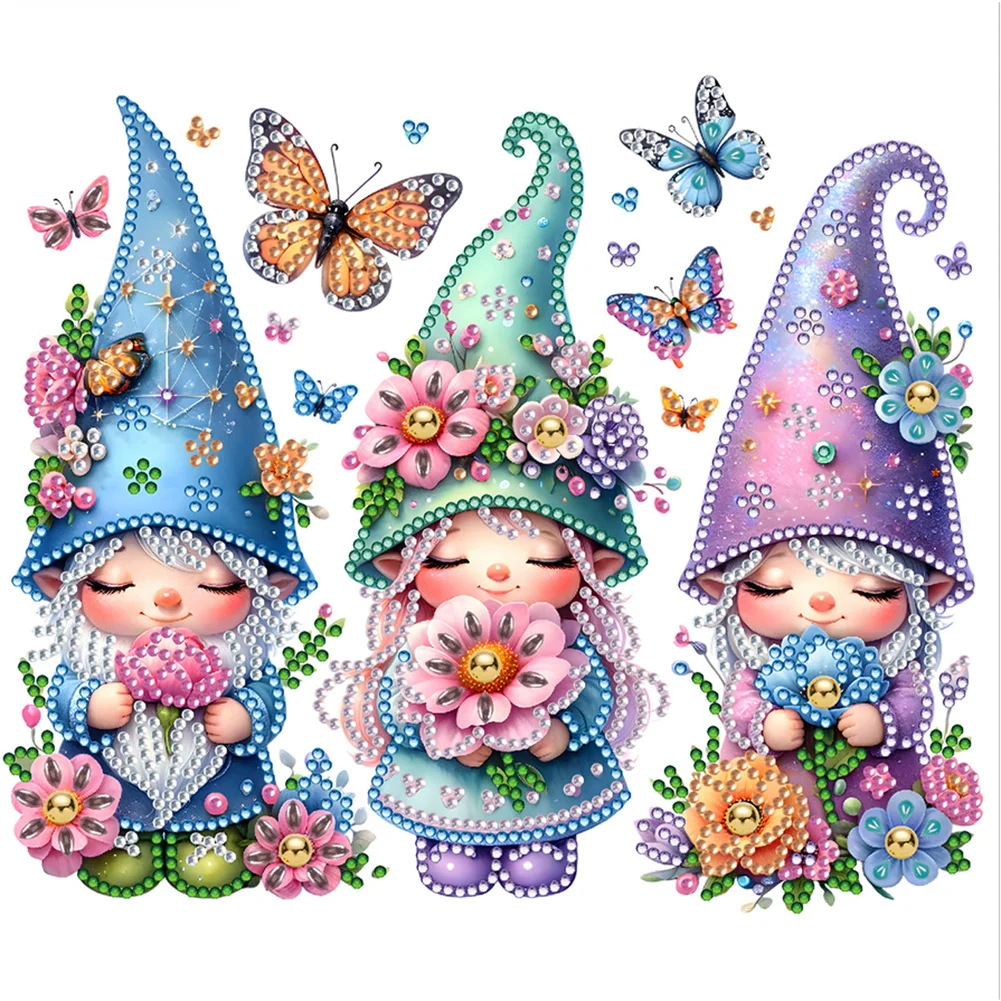 Partial Special-shaped Crystal Rhinestone Diamond Painting - Garden Gnome(Canvas|30*30cm)