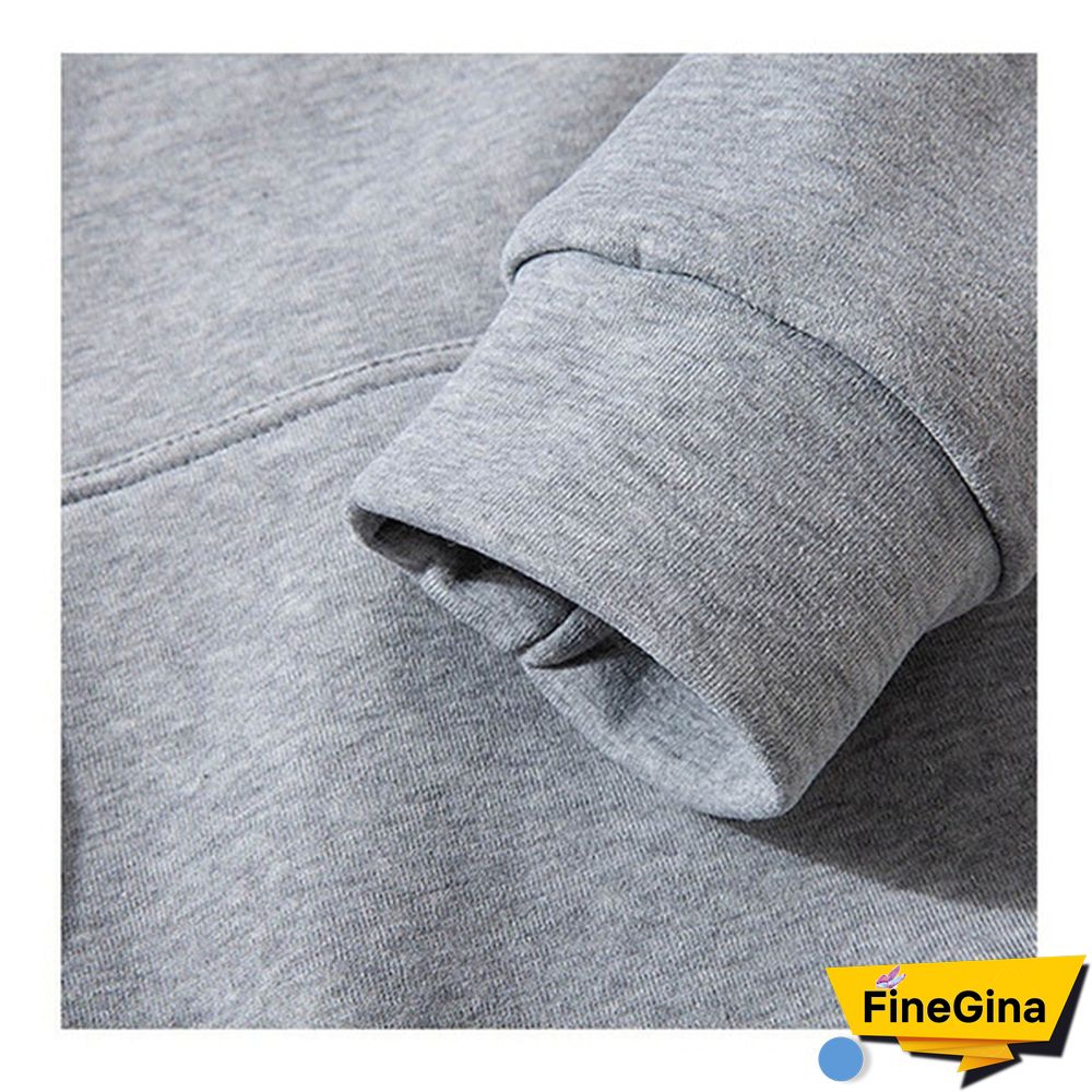 New Men/Women Autumn/Winter Printed Long Sleeve Solid Color Sweatshirt Hooded Pullover Plus Size