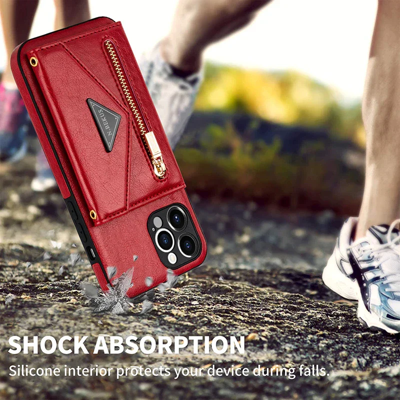 Suitable For iPhone13/14 Multifunctional Zipper Wallet Mobile Phone Case