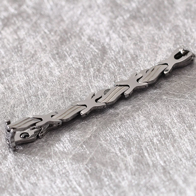 Women's Or Men's Personalised Tungsten Carbide 21cm Long Bracelets Hologram Energy Bracelet Fashion Link Chain Jewelry Gifts For Mens And Womens