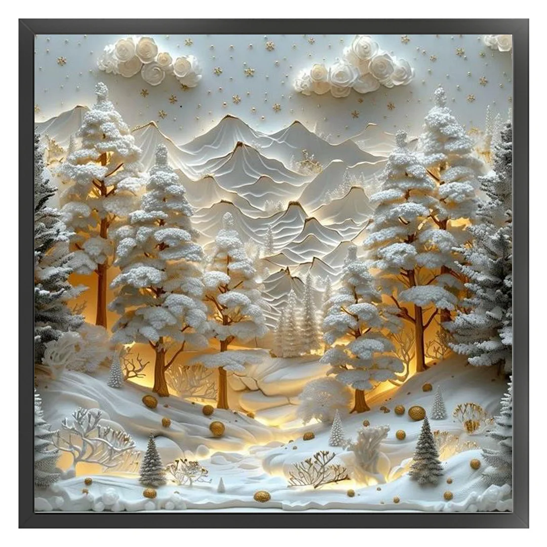 Christmas Full 14CT DIY Counted Cross Stitch Kit 45x45cm for Adults Home Decor