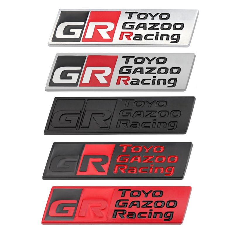 GR Gazoo Racing Badge Front Hood Grille Emblem Decal for Toyota HV YARiS GRMN GR Sport voiturehub dxncar