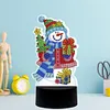 DIY Diamond Painting 7 Color Night Light Lamp Home Decoration Ornament Gift Kit(Snowman)