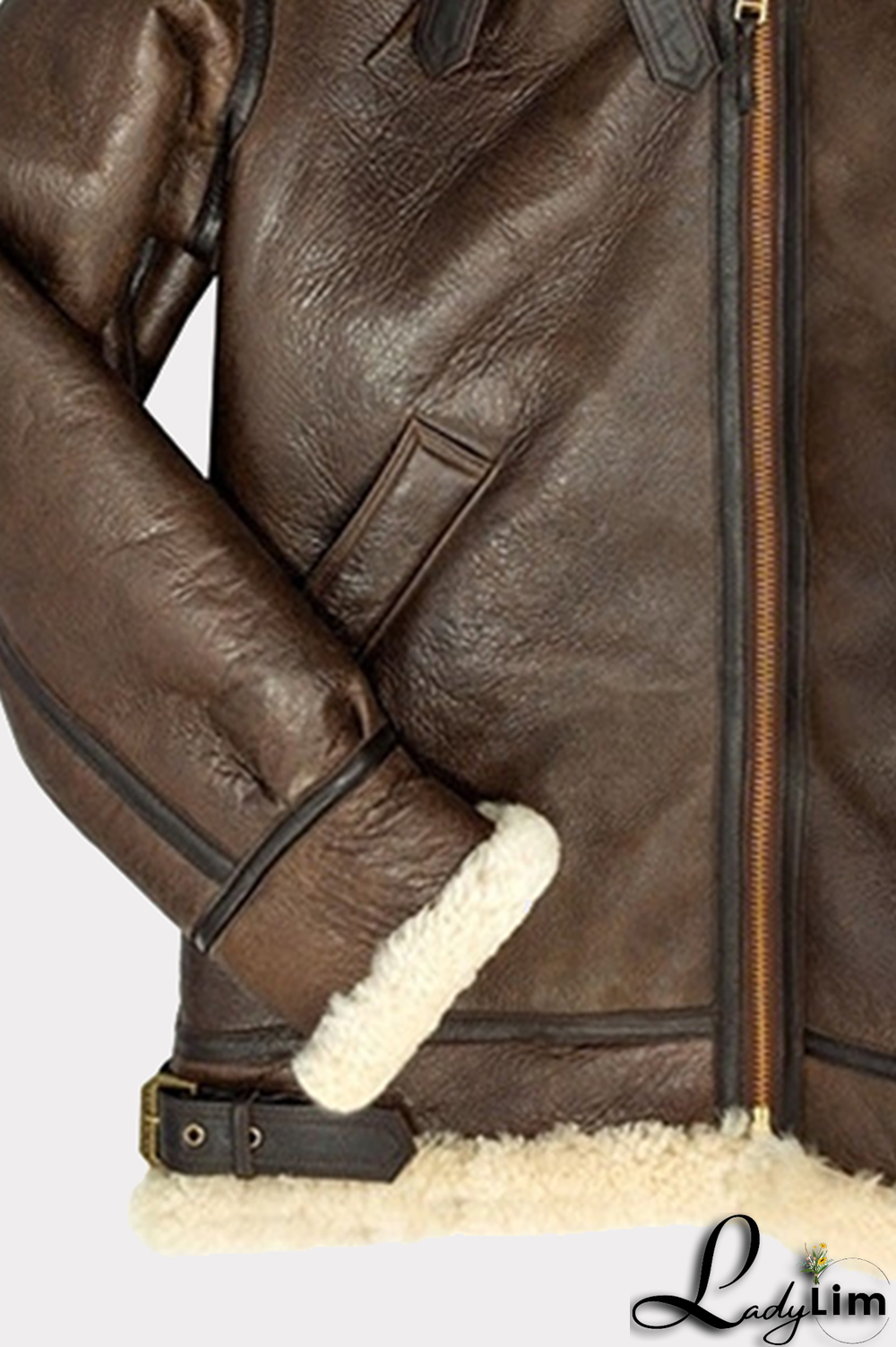 Brown Fashion Street Patchwork Contrast Zipper Hooded Collar Outerwear