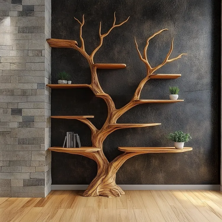 Tree Shelf Solid Wood Rustic Driftwood Gift SINLSATB198