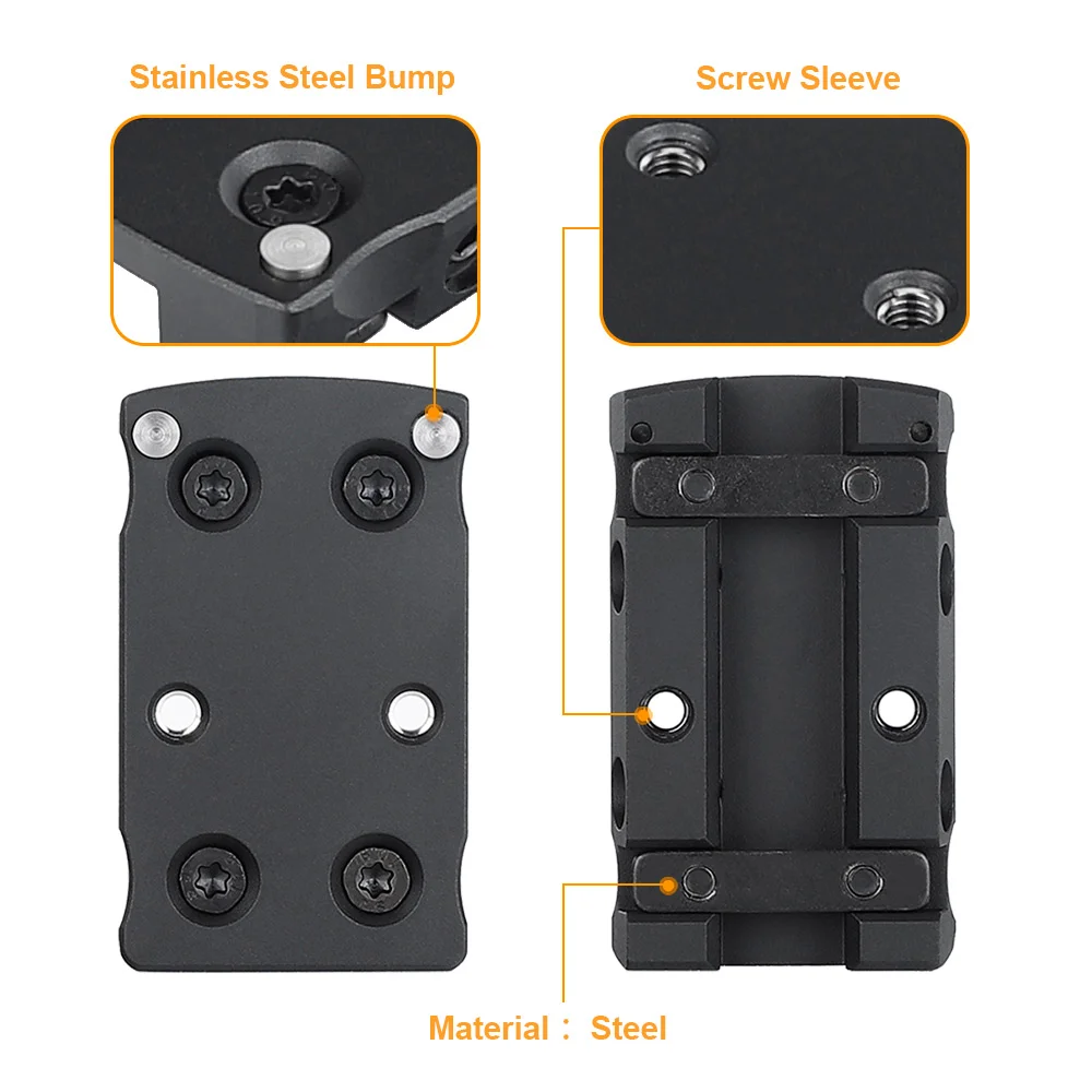 ohhunt® Universal Rib Mount Compact Dot Optic Steel Mount Plate Compatible with Holosun 407C/507C/508T