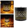 Solar Powered Metal Mandala Decorative Lamp Weatherproof Outdoor LED Deck Step Wall Lights Auto On/Off Hollow Out Retro Solar Lights for Garden Yard Patio Porch Decor