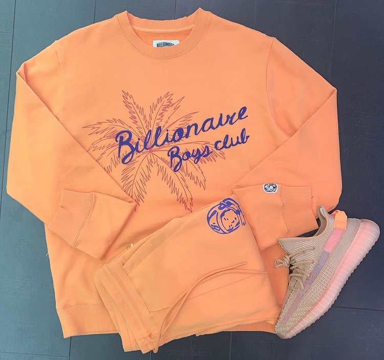 Orange Billionaire Boys Club coconut tree Print sanitary suit