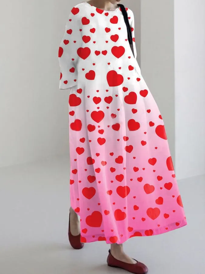 Women's Valentine's Day Casual Printed Dress