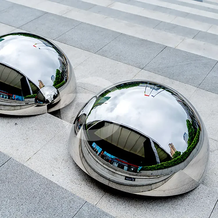 Polished mirror large stainless steel hemisphere