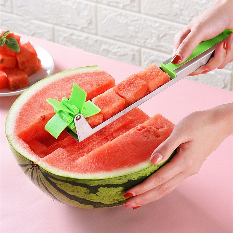 Watermelon Cutter Multi Melon Slicer Cutting Machine Stainless Steel Windmill Fruit Household Artifact Kitchen Tool