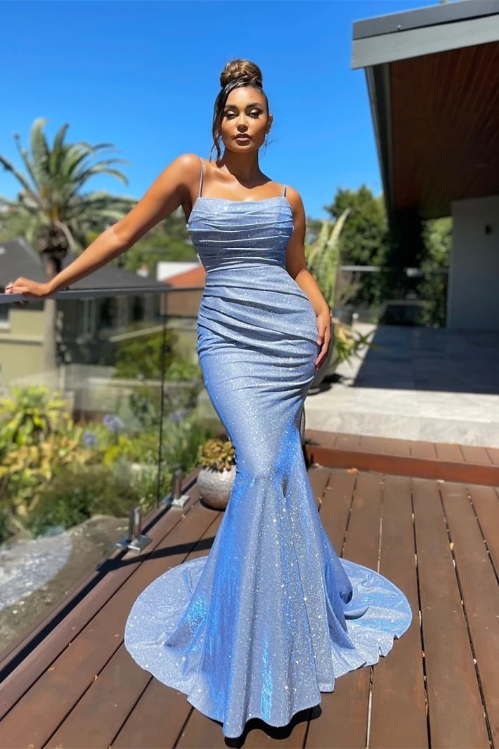 Luluslly Spaghetti-Straps Mermaid Prom Dress Long Open Back With Zipper