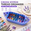 Boat-Shaped Cross Stitch Floss Organizer Tray - 8-Slot Thread Holder & Needle Storage Station for Embroidery Tools tapestrymarket