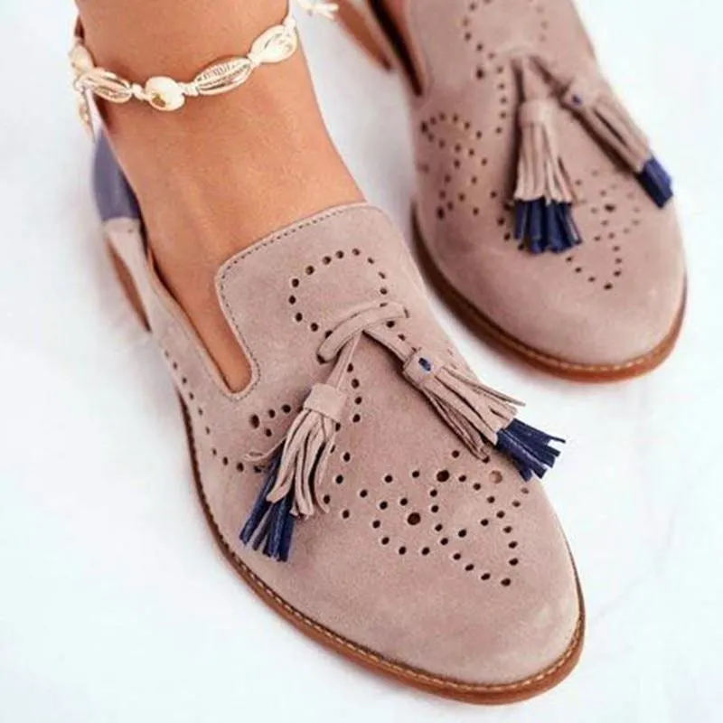 Sneakers Women Shoes 2021 Summer Casual Sneakers Breathable Slip on Sport Shoes Tassel Color Matching Ladies Vulcanized Shoes