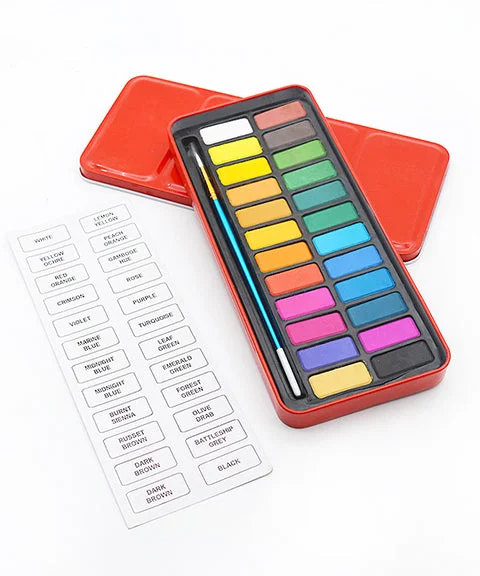 12/24 Colors Watercolor Paint Set In Tin Box